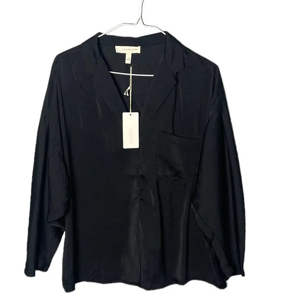 Grade & Gather Women’s Black V-Neck Blouse Size Medium New NWT - Picture 1 of 6